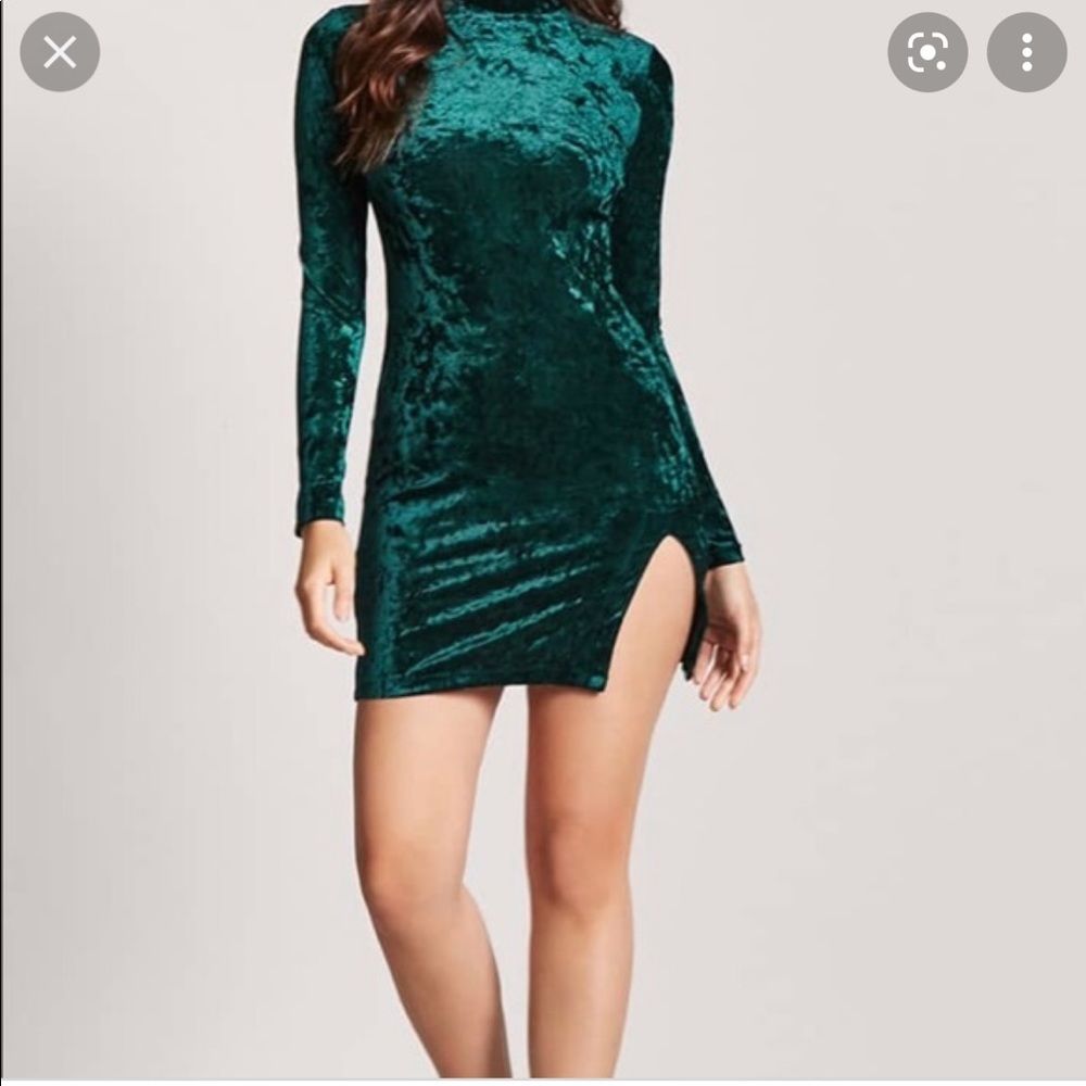 Forever 21 Velour Dress with Slit 3x
